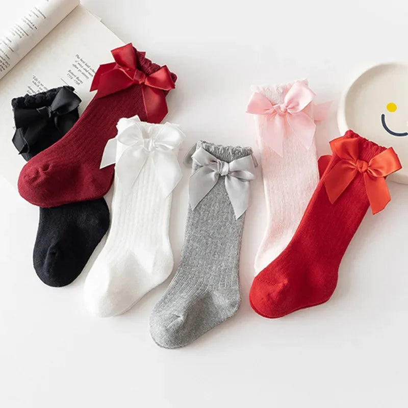 Knee High & Over the Knee Bow Socks