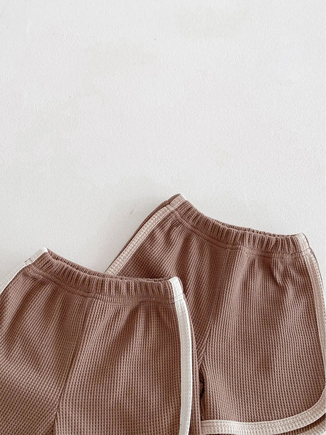Waffle Top And Shorts Set