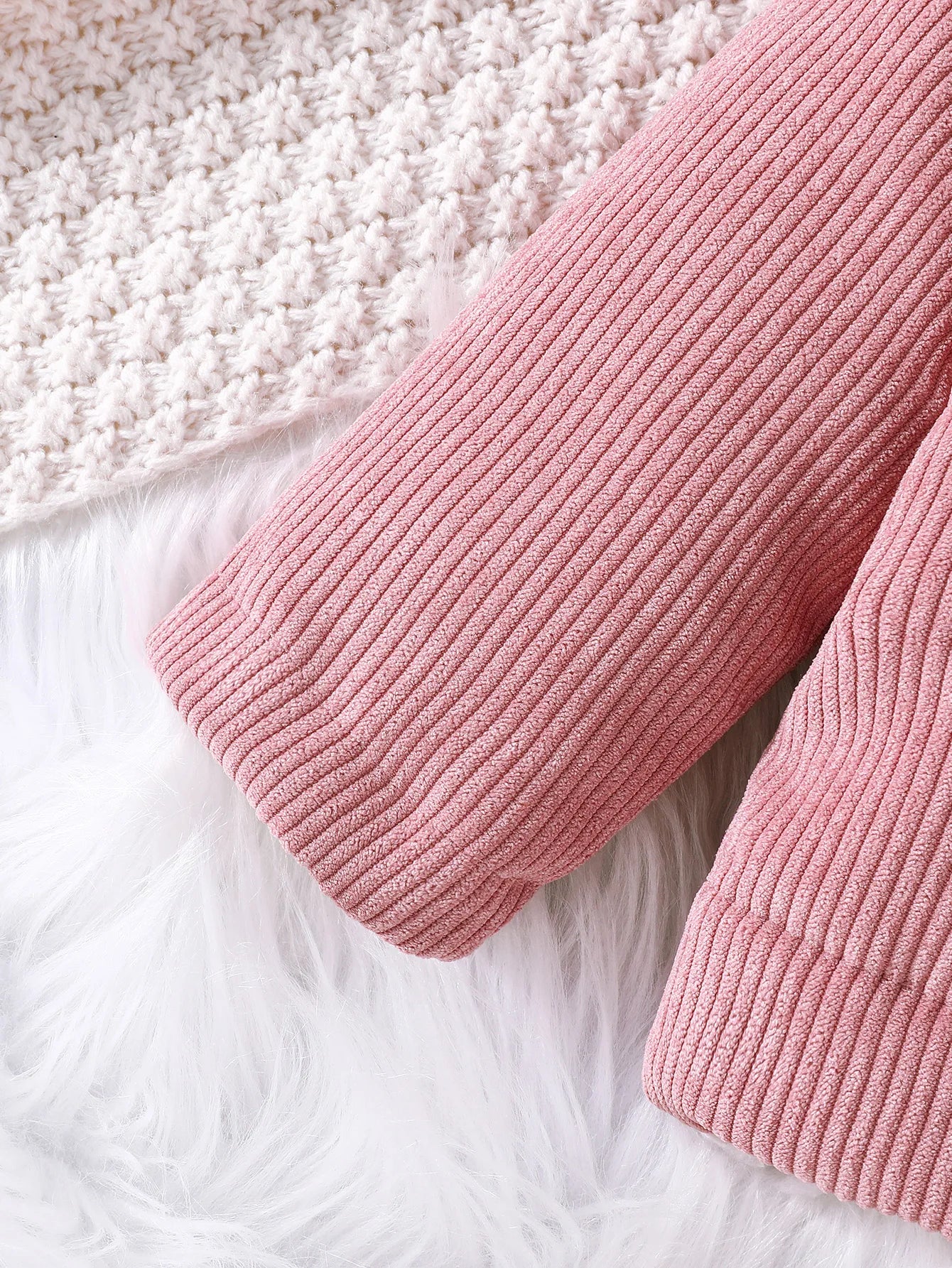 Pink Winter Corduroy Coat