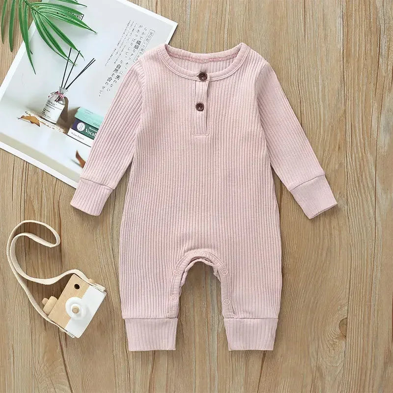 Full Sleeve Rib Cotton Romper