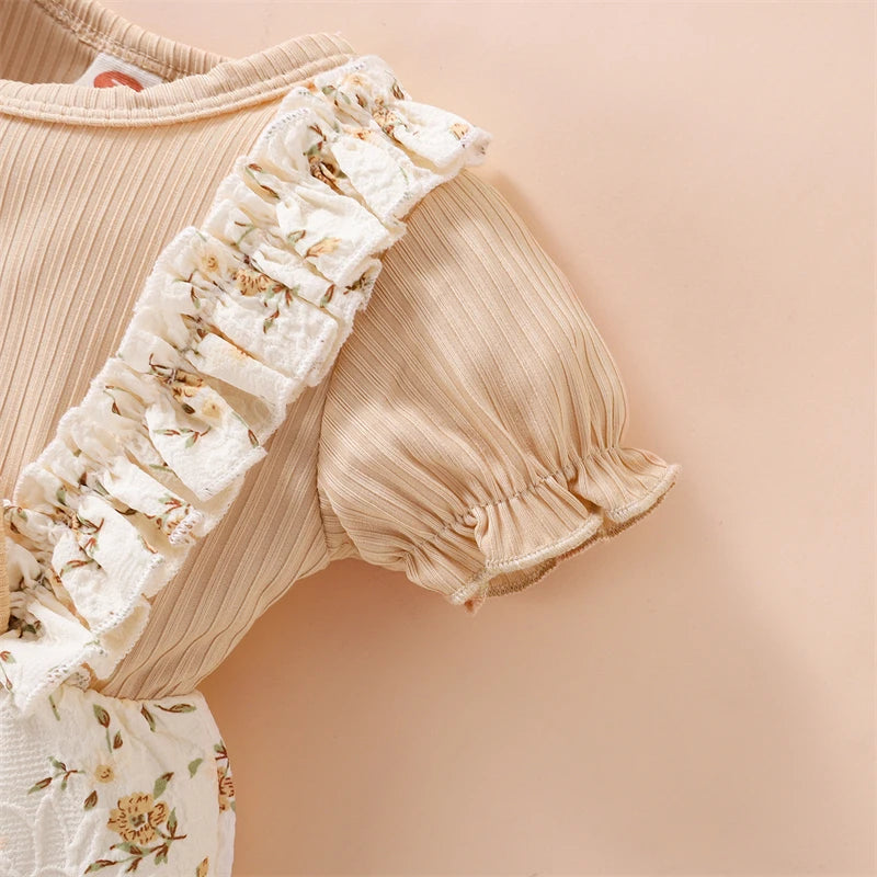 Short Sleeve Floral Print Romper