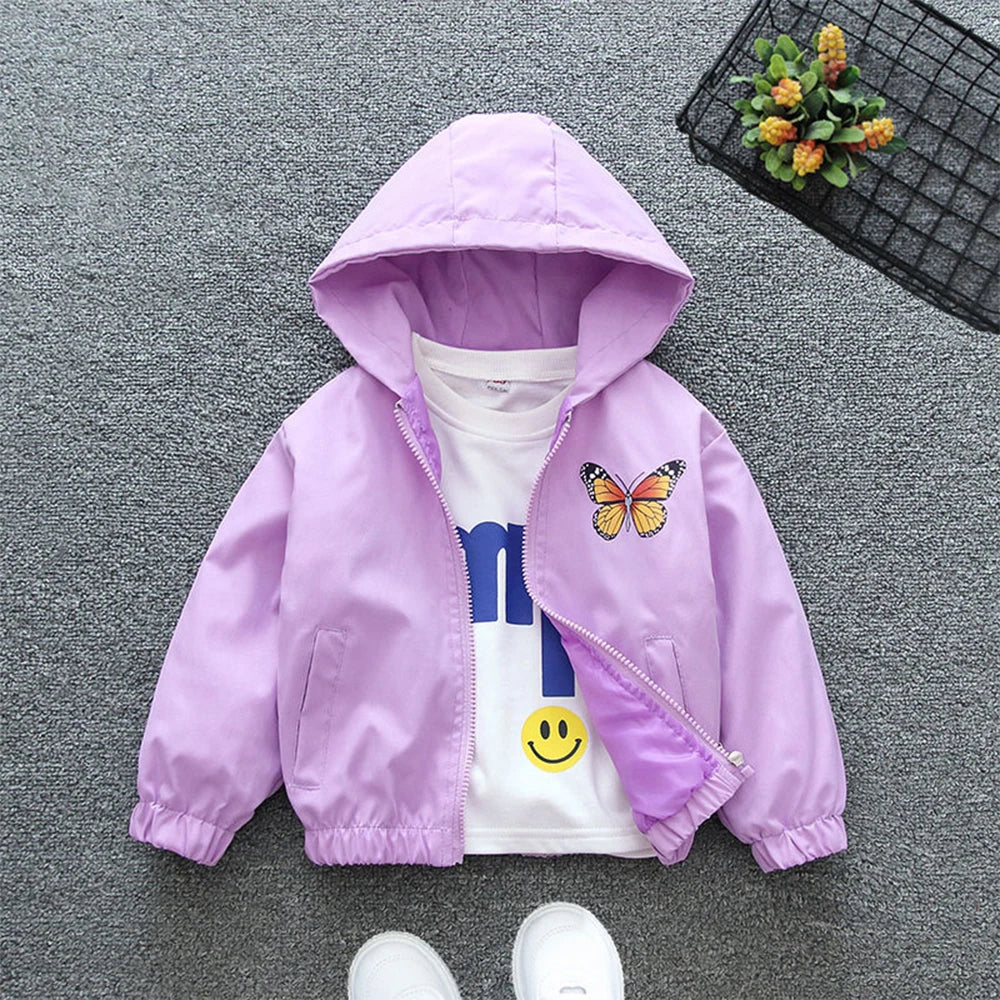 Butterfly Sequin Lightweight Hooded Jacket