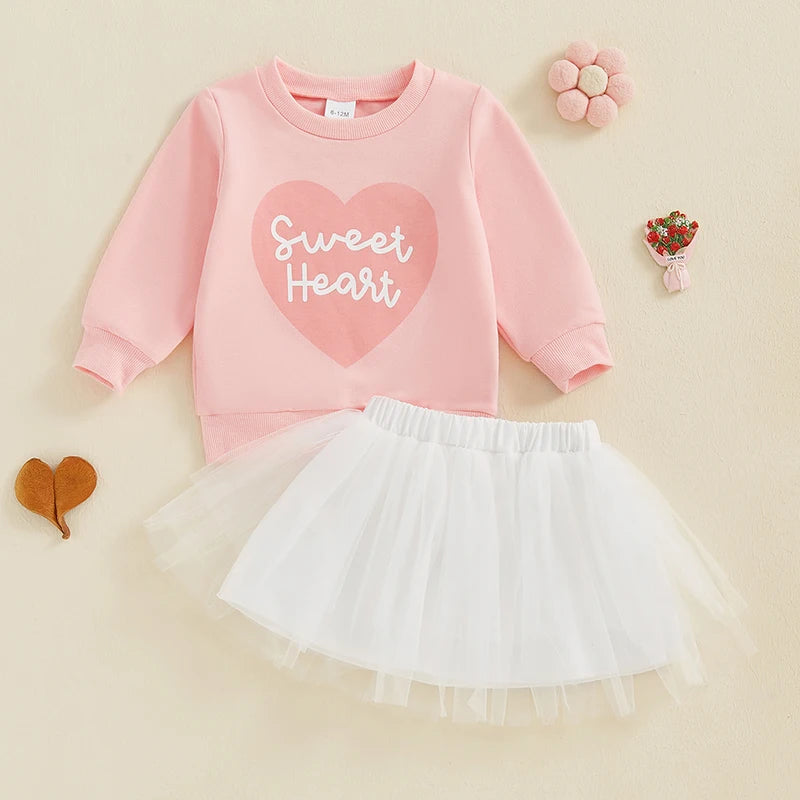 Pink Sweet Heart Top with Tulle Skirt
