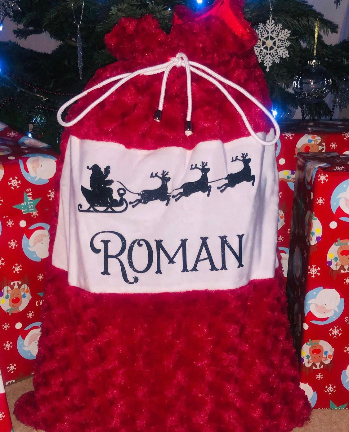 Red Plush Large Santa Sacks