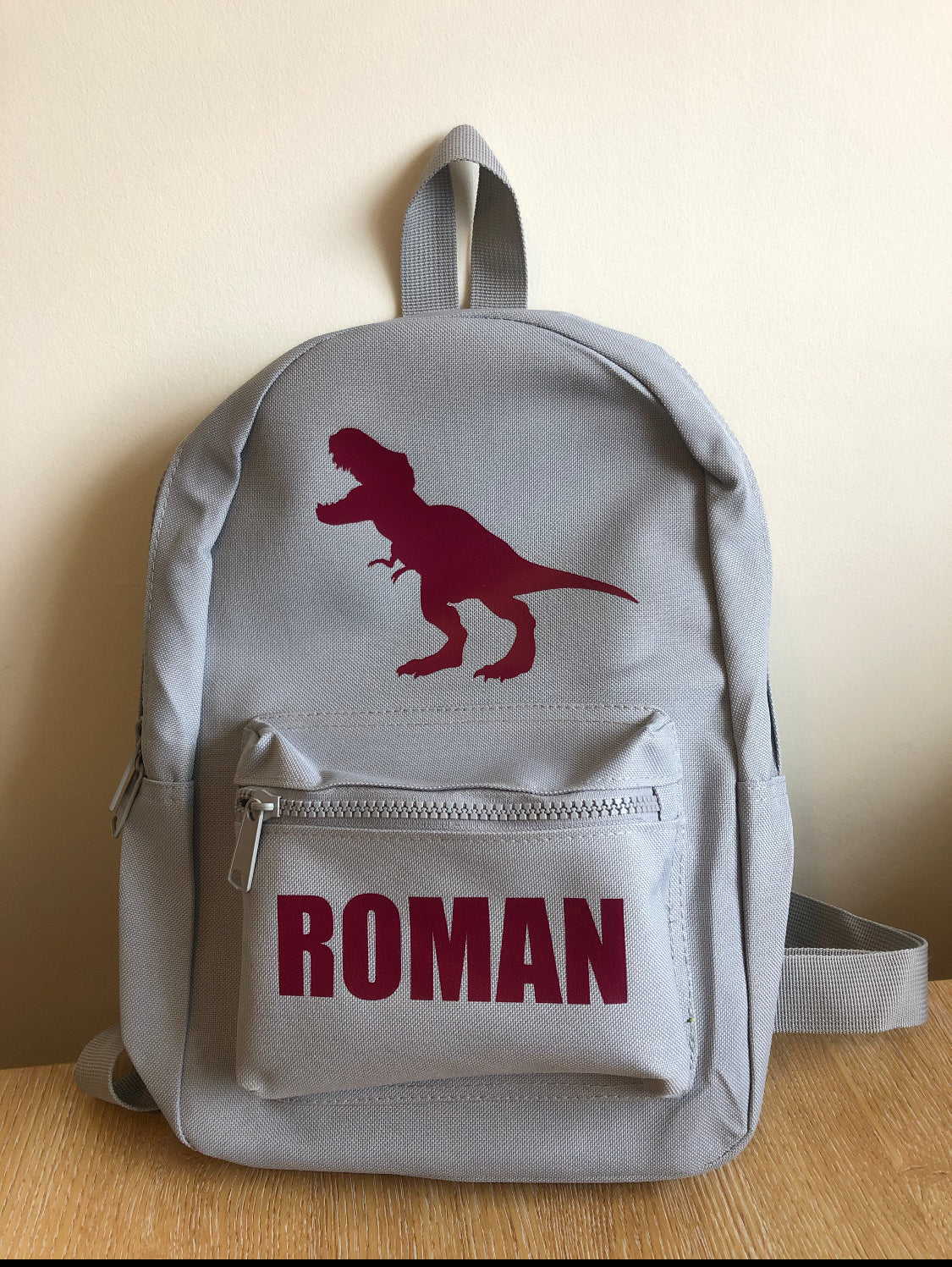 Grey Mini Backpack - Dinosaur