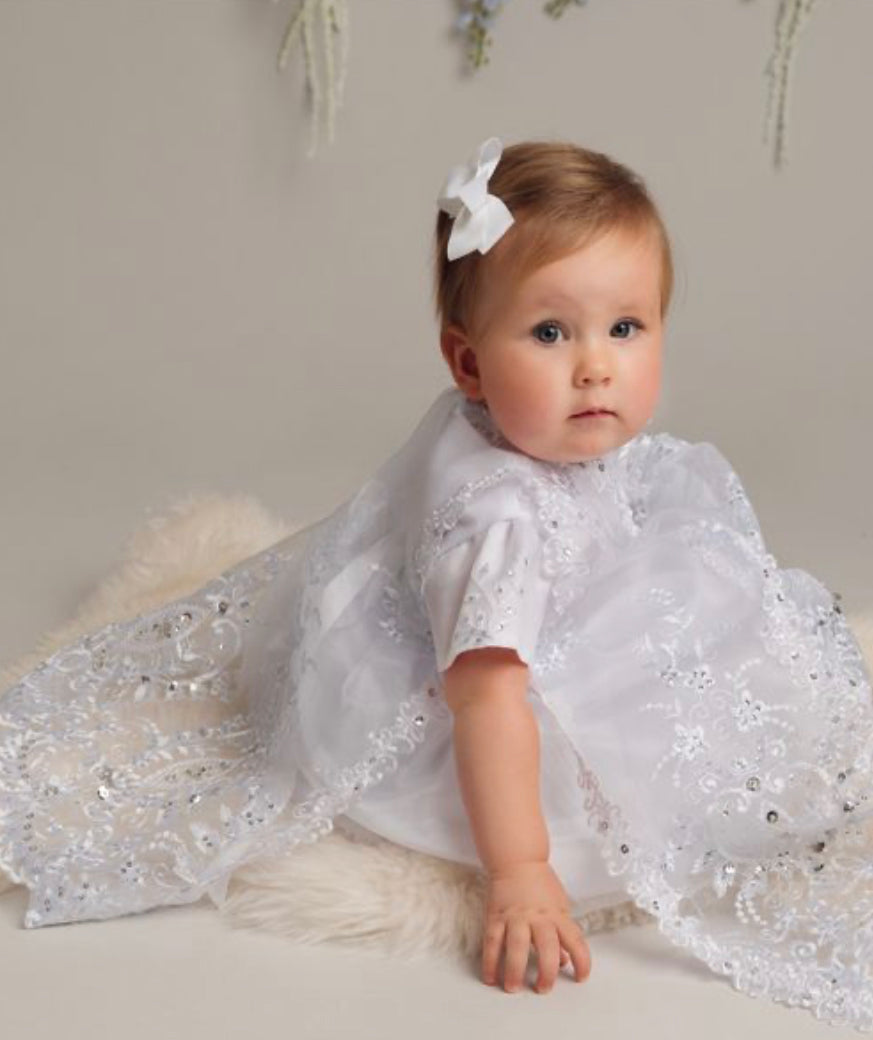 Sequin Christening Gown