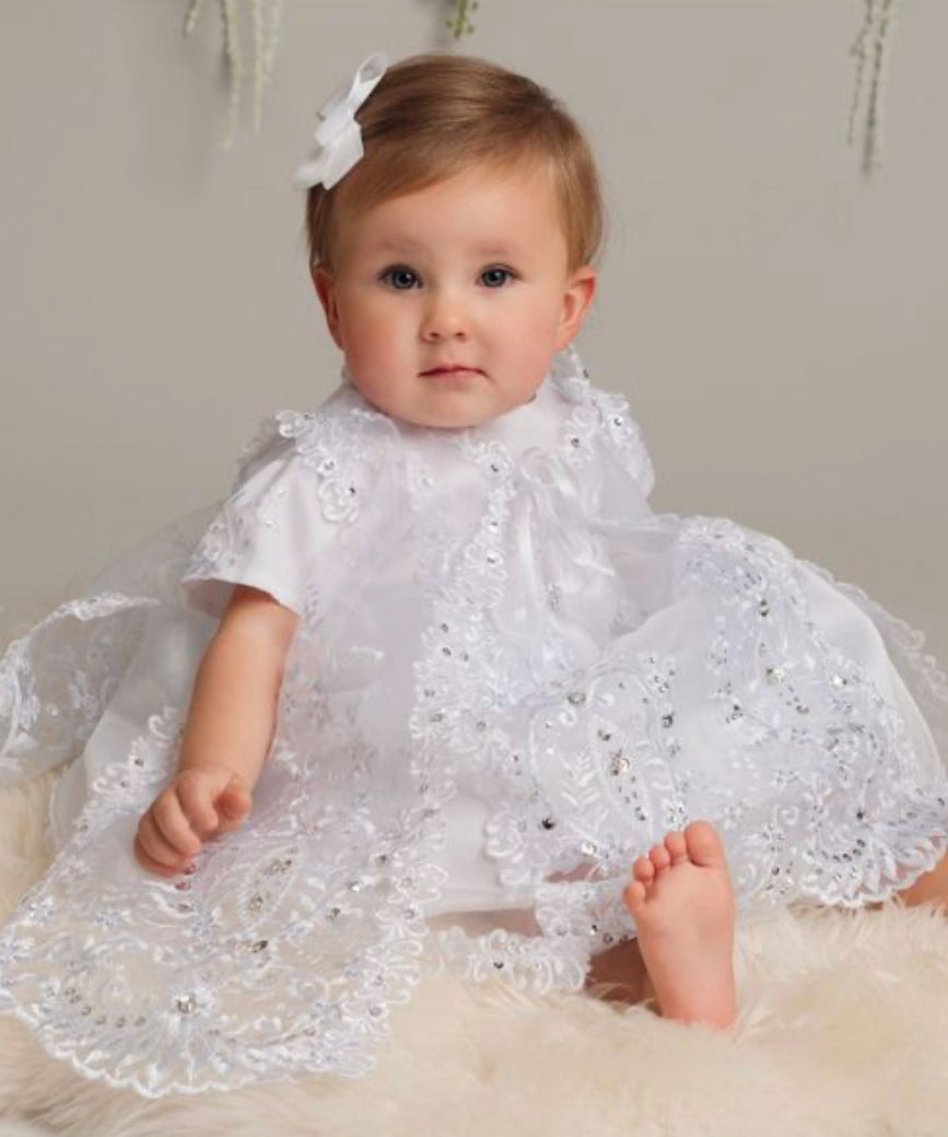 Sequin Christening Gown