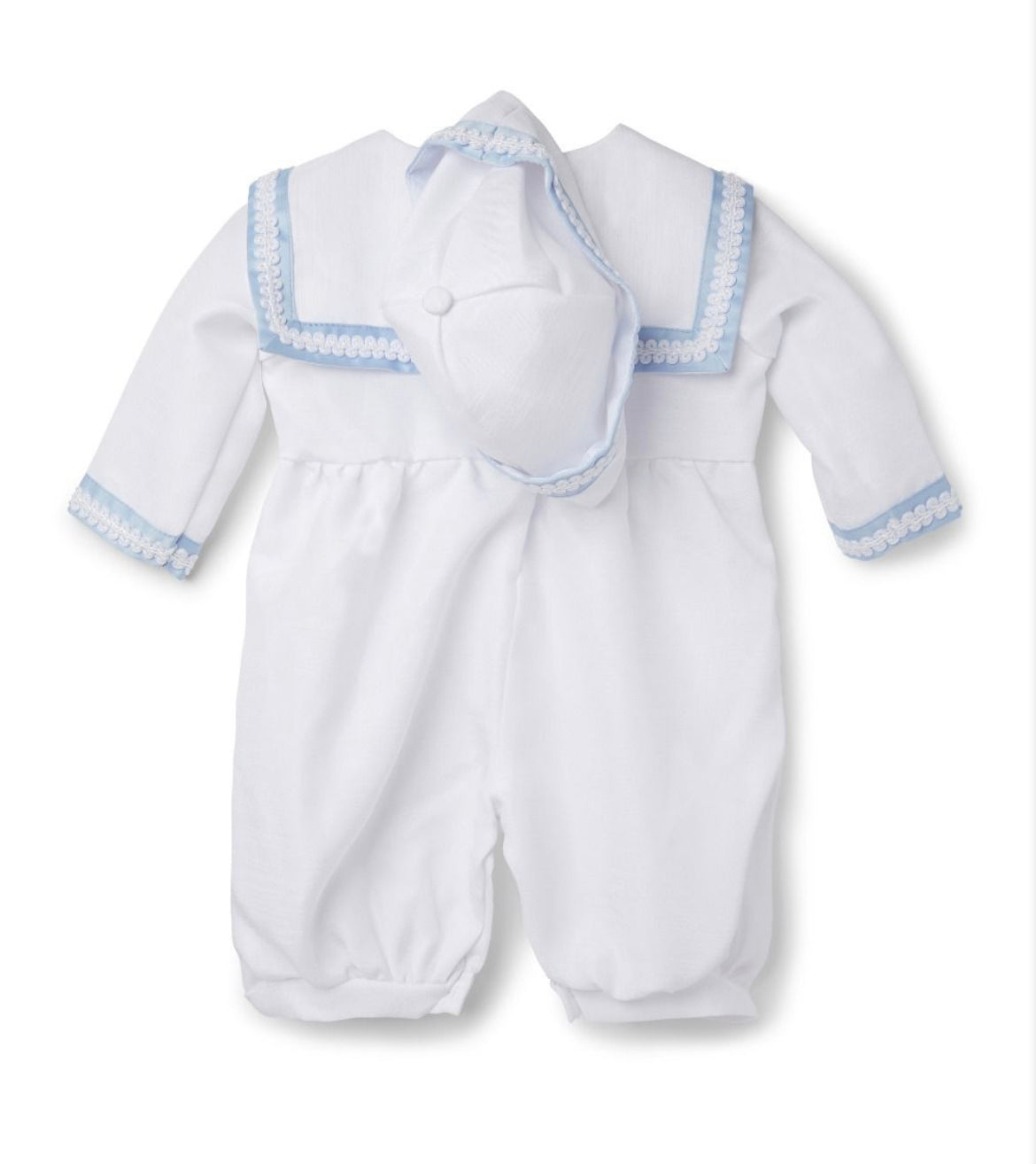 “William” Christening Suit - White with Blue