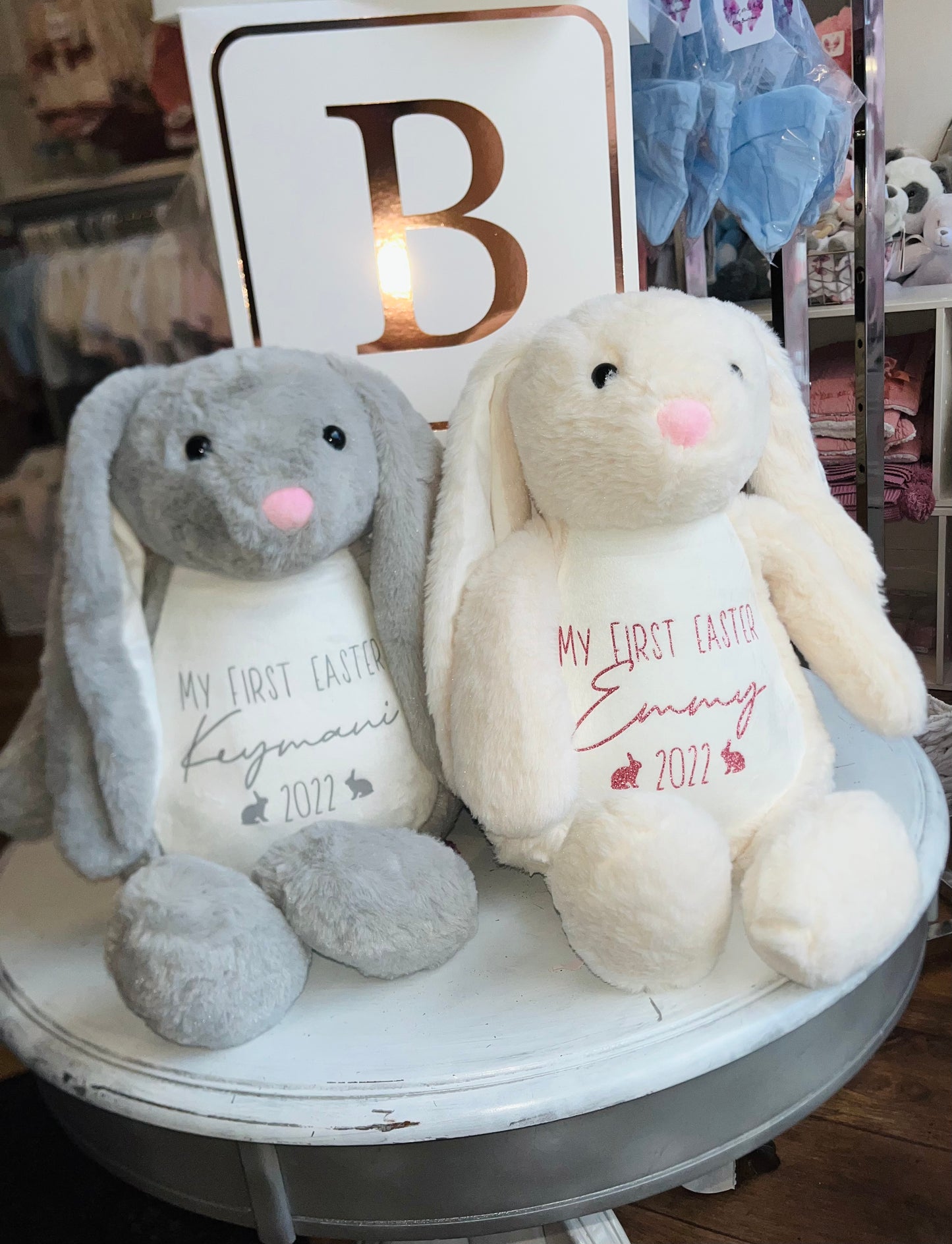 Large Grey My First Easter Keepsake Bunny