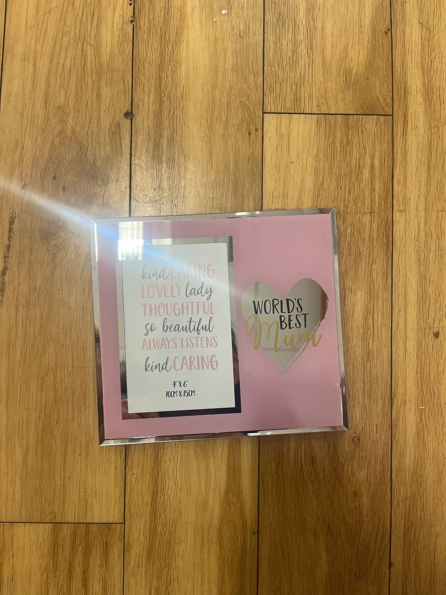 Worlds Best Mum Mirror Glass Photo Frame (4 x 6 Inch)