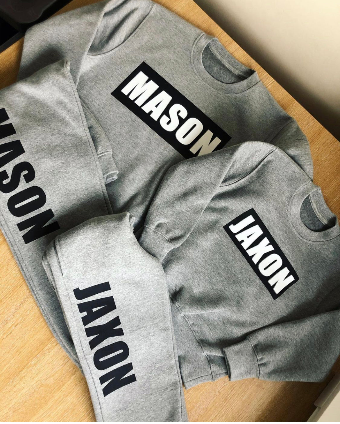 Block Print Grey Sweatshirt & Joggers