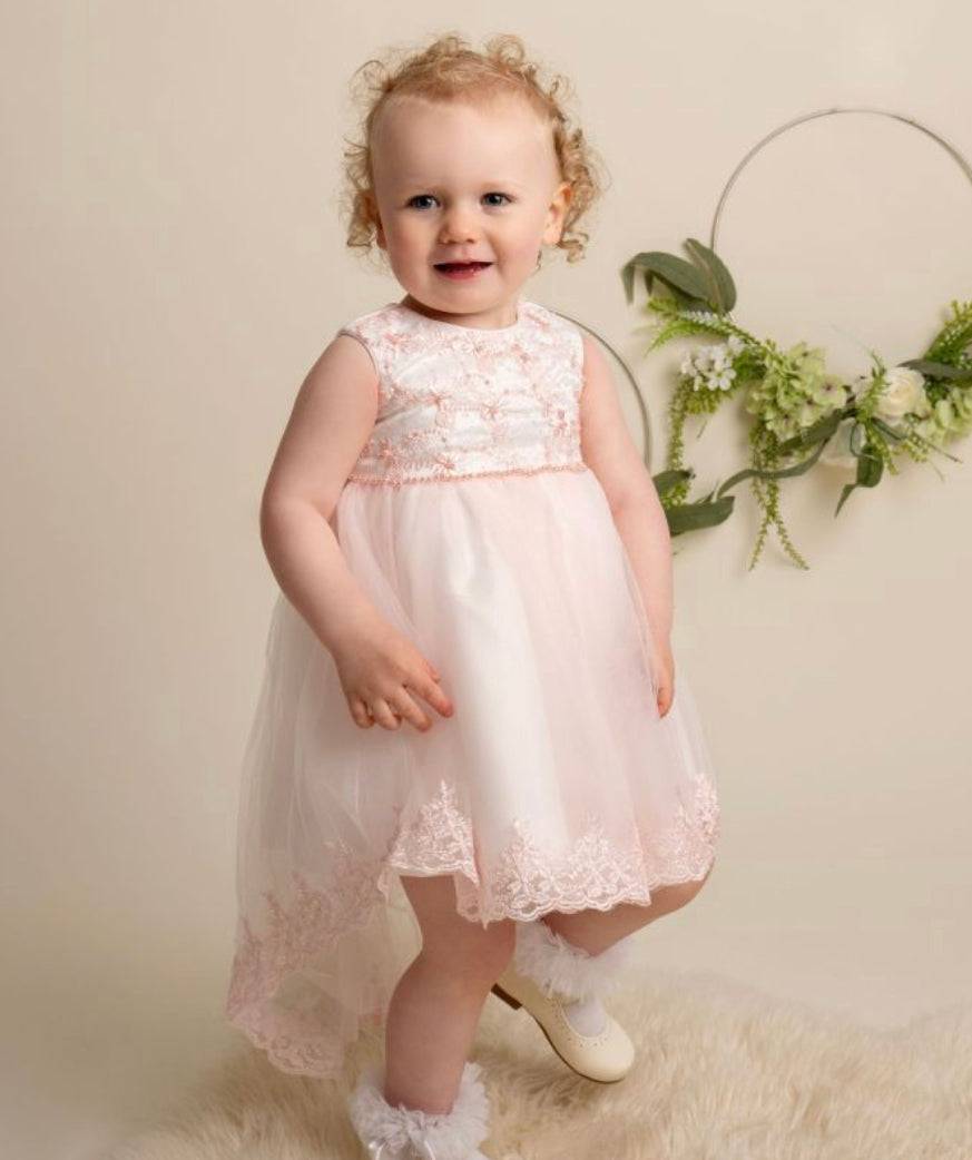 “Khloe” Baby Dress - White / Ivory / Blush