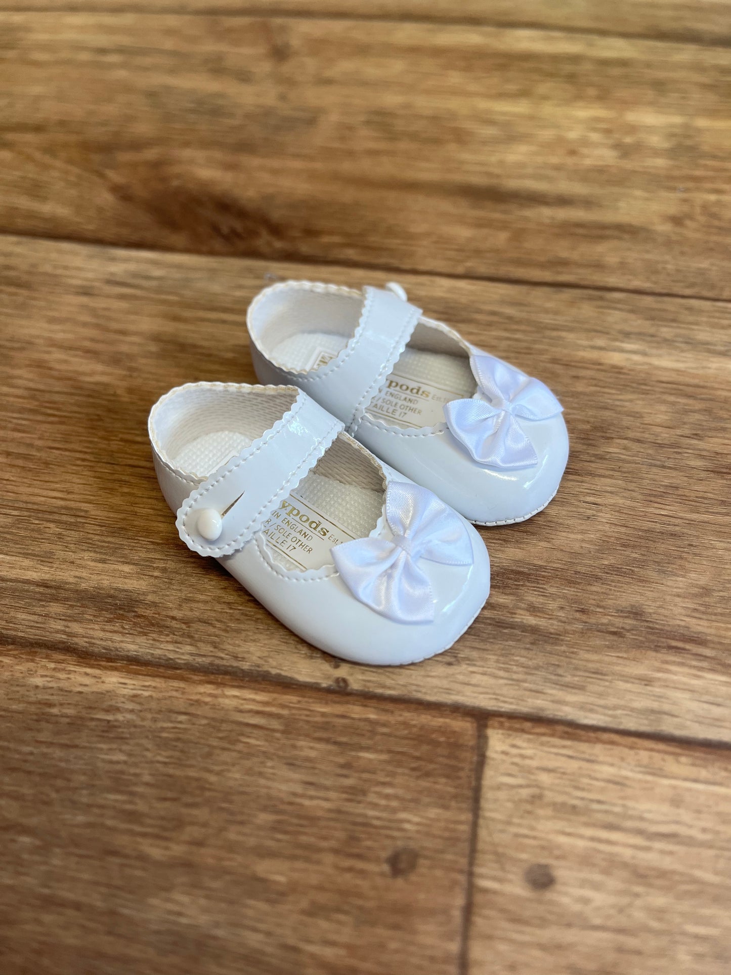 White Bow Soft Sole Shoes