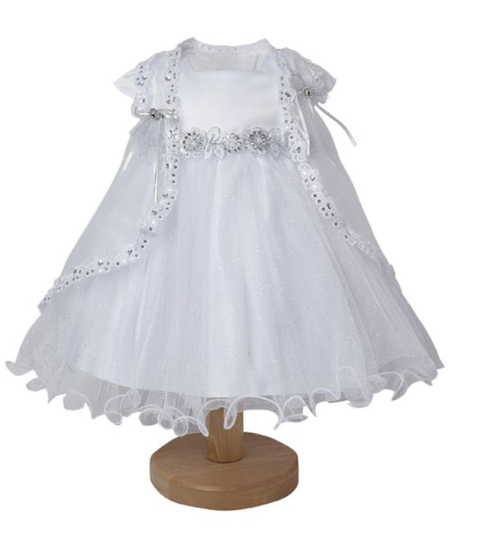 Christening Gown with Flower Band, Jacket & Hat