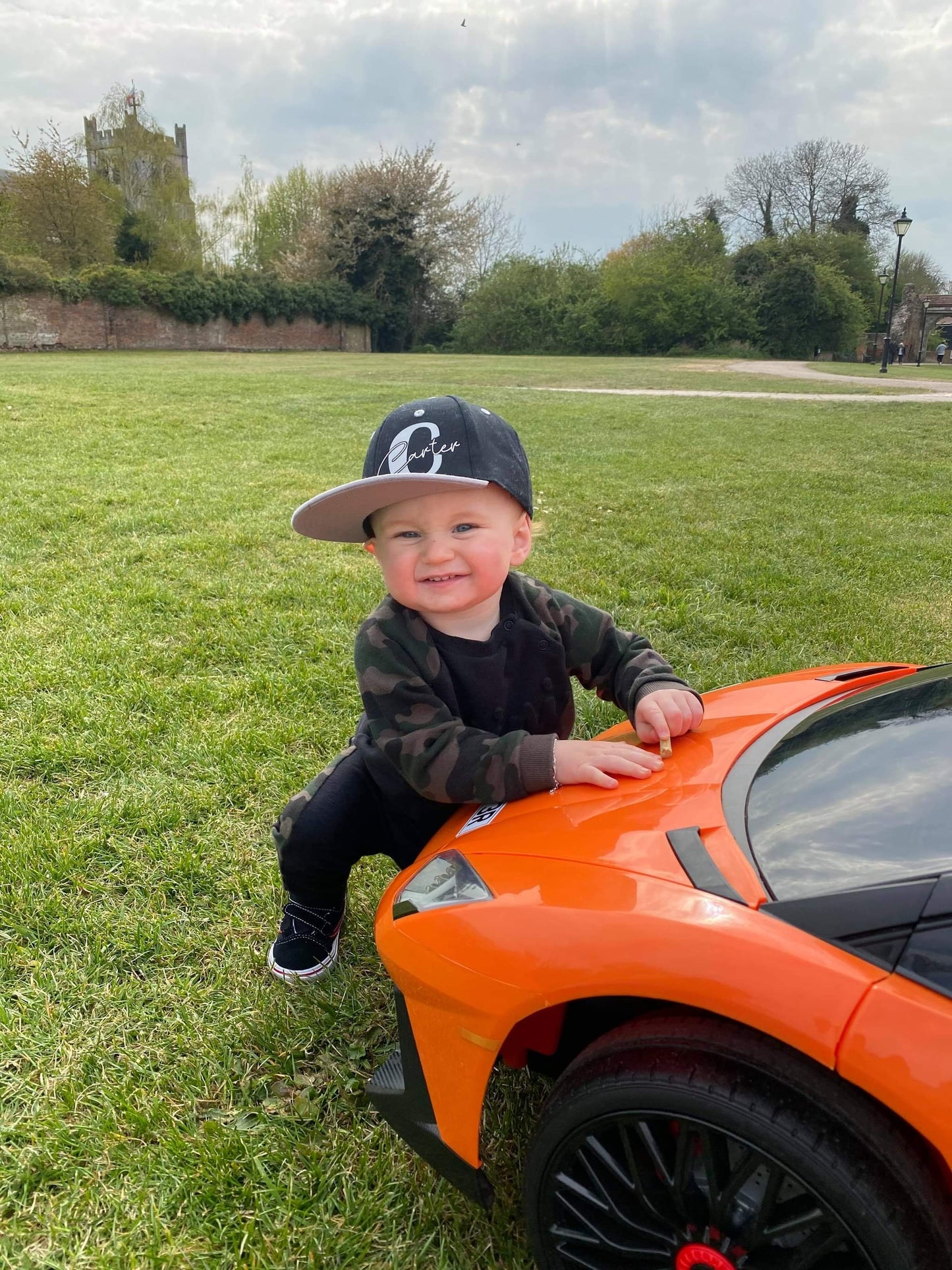 Black / Grey Children’s SnapBack with Name and Initial Design