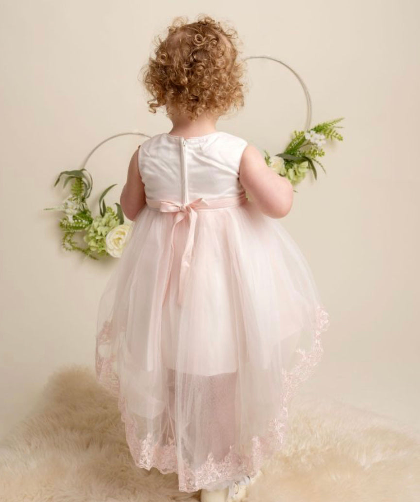 “Khloe” Baby Dress - White / Ivory / Blush