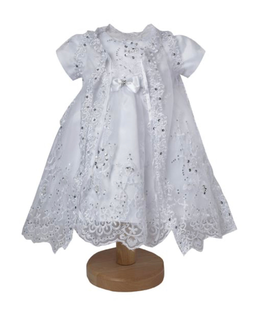 Sequin Christening Gown
