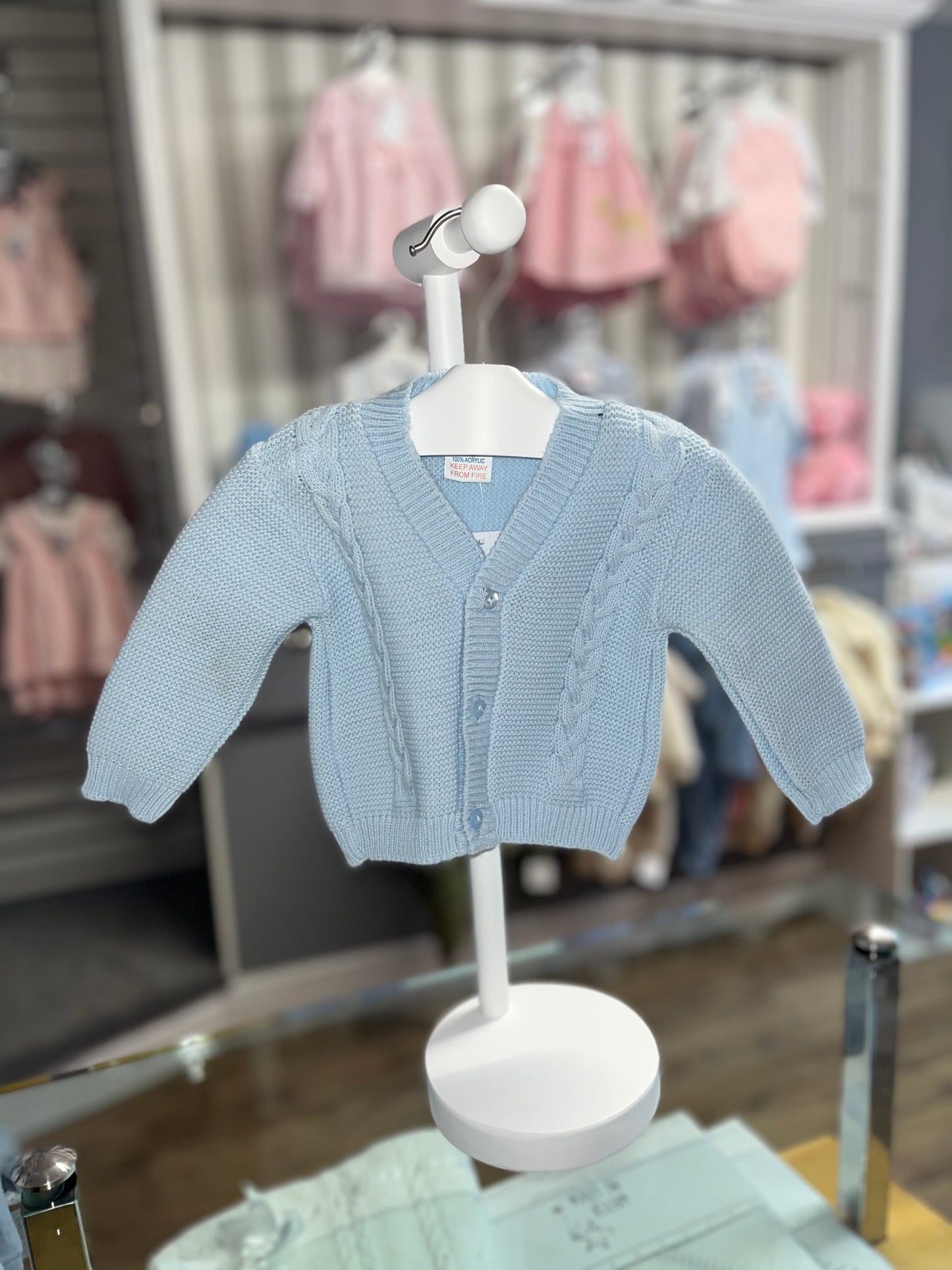 Baby Blue Cable Knit Cardigan