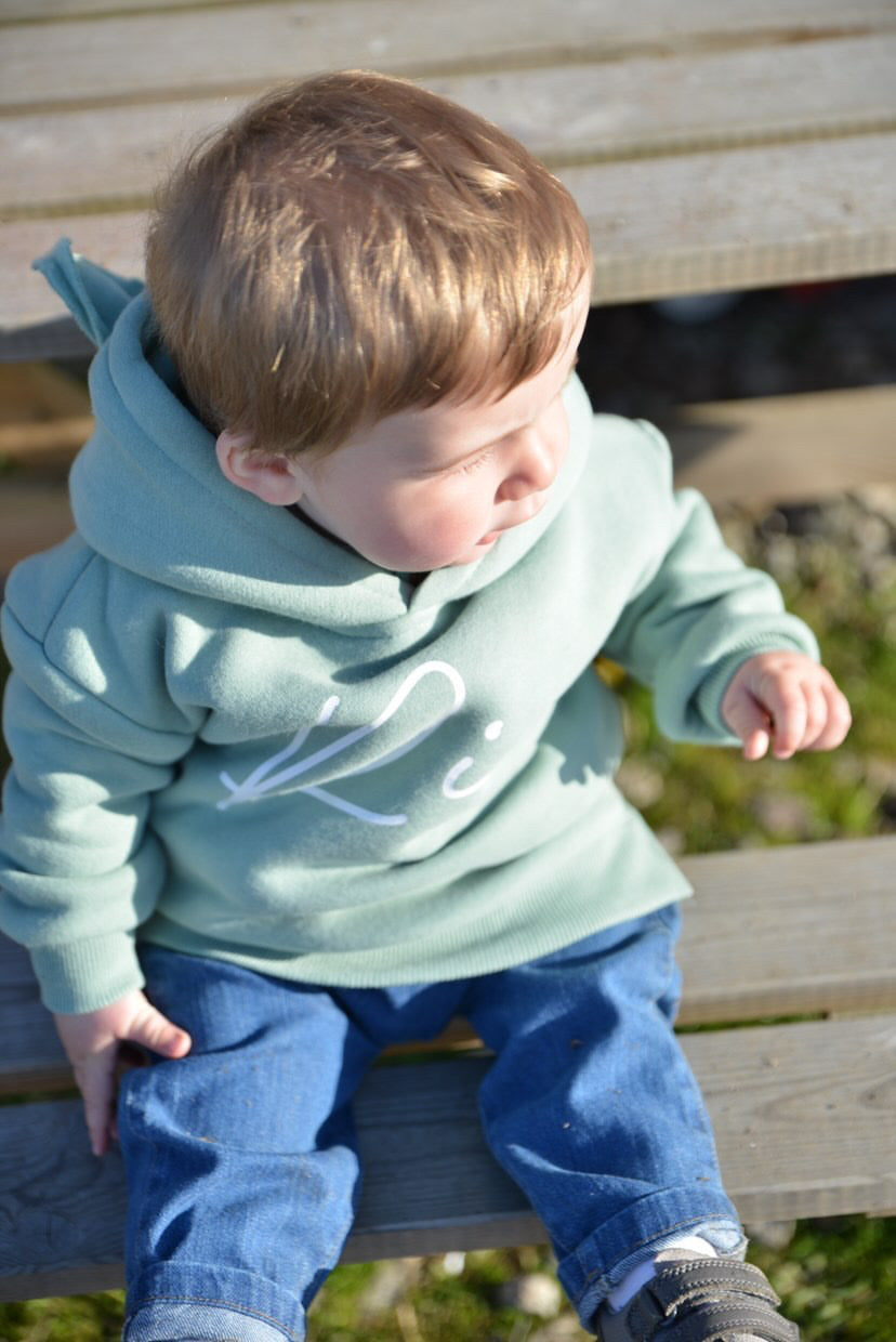 Kids and Adults Bear Hoody - Sage