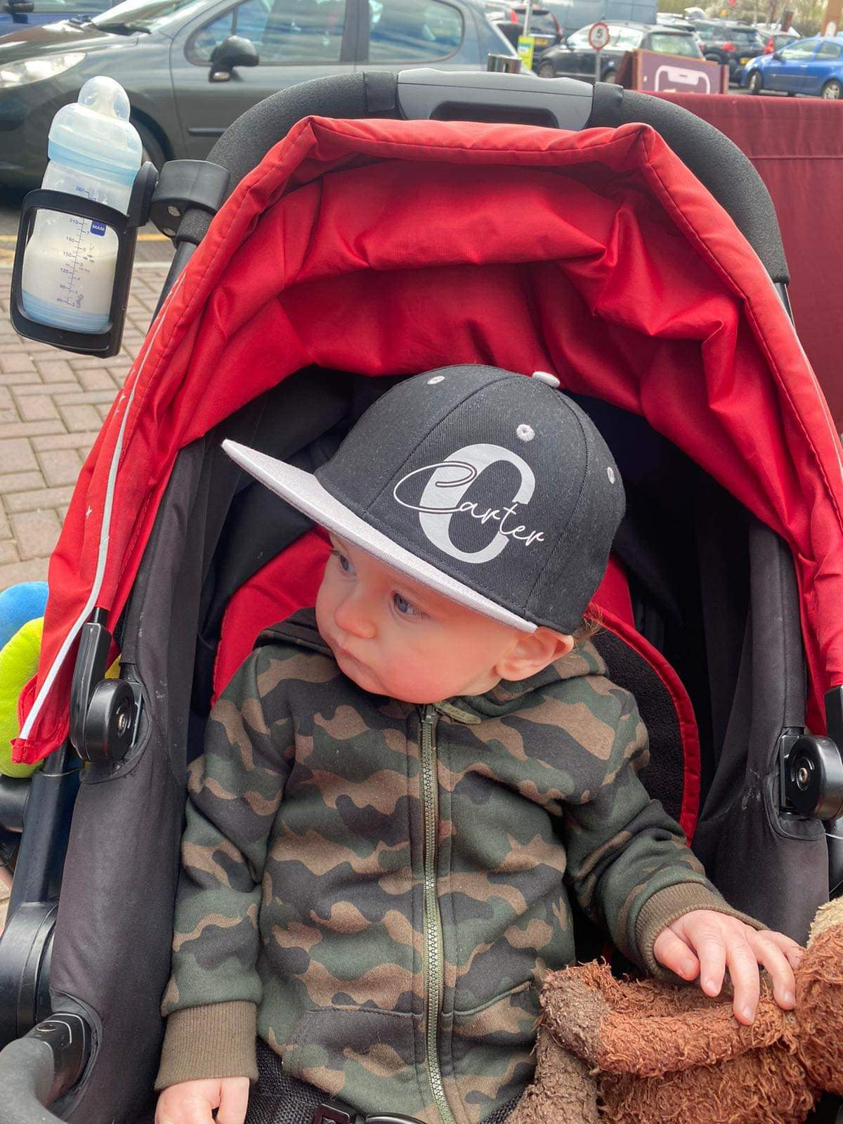 Black / Grey Children’s SnapBack with Name and Initial Design