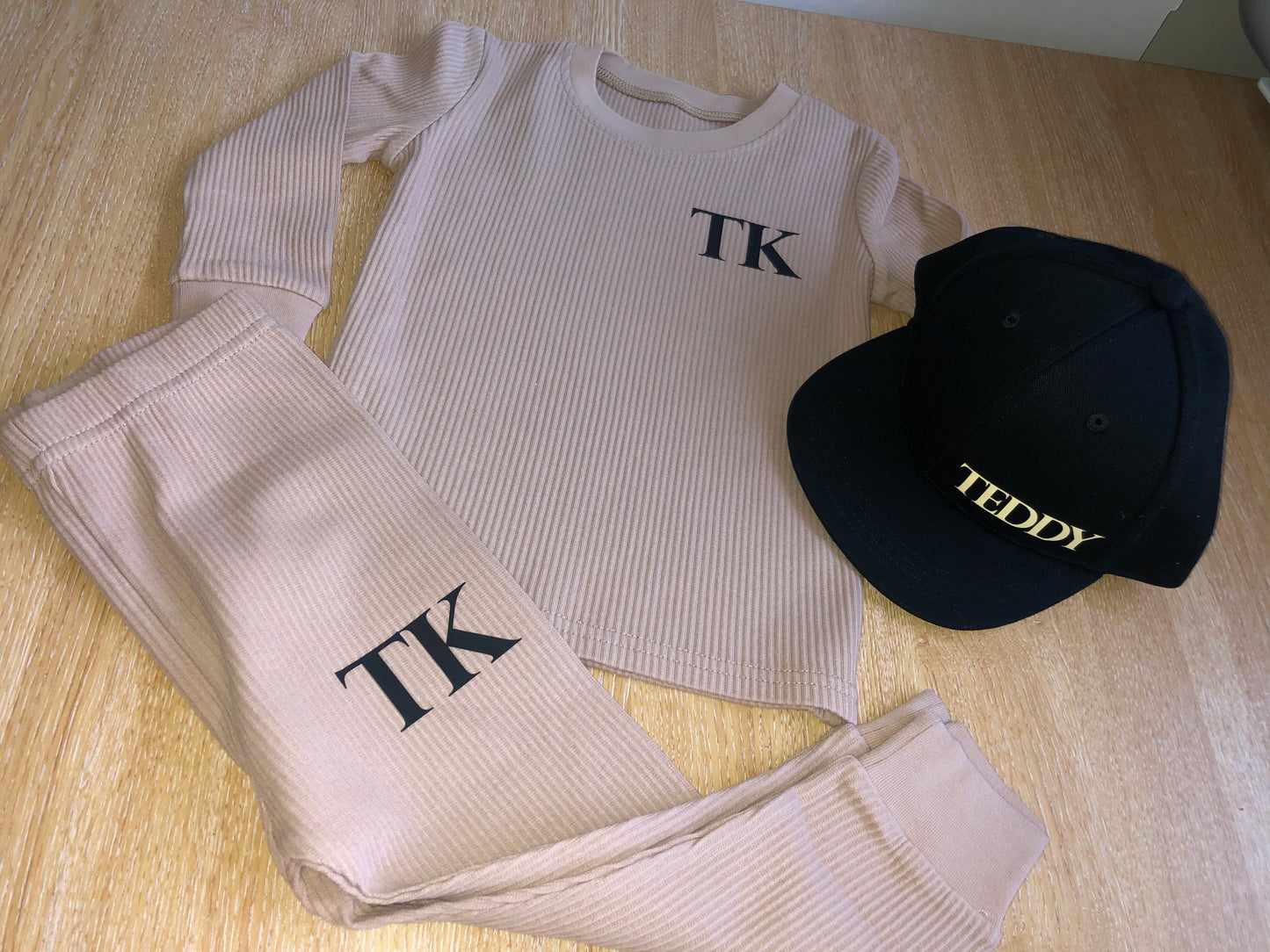 Warm Taupe Ribbed Cotton Set