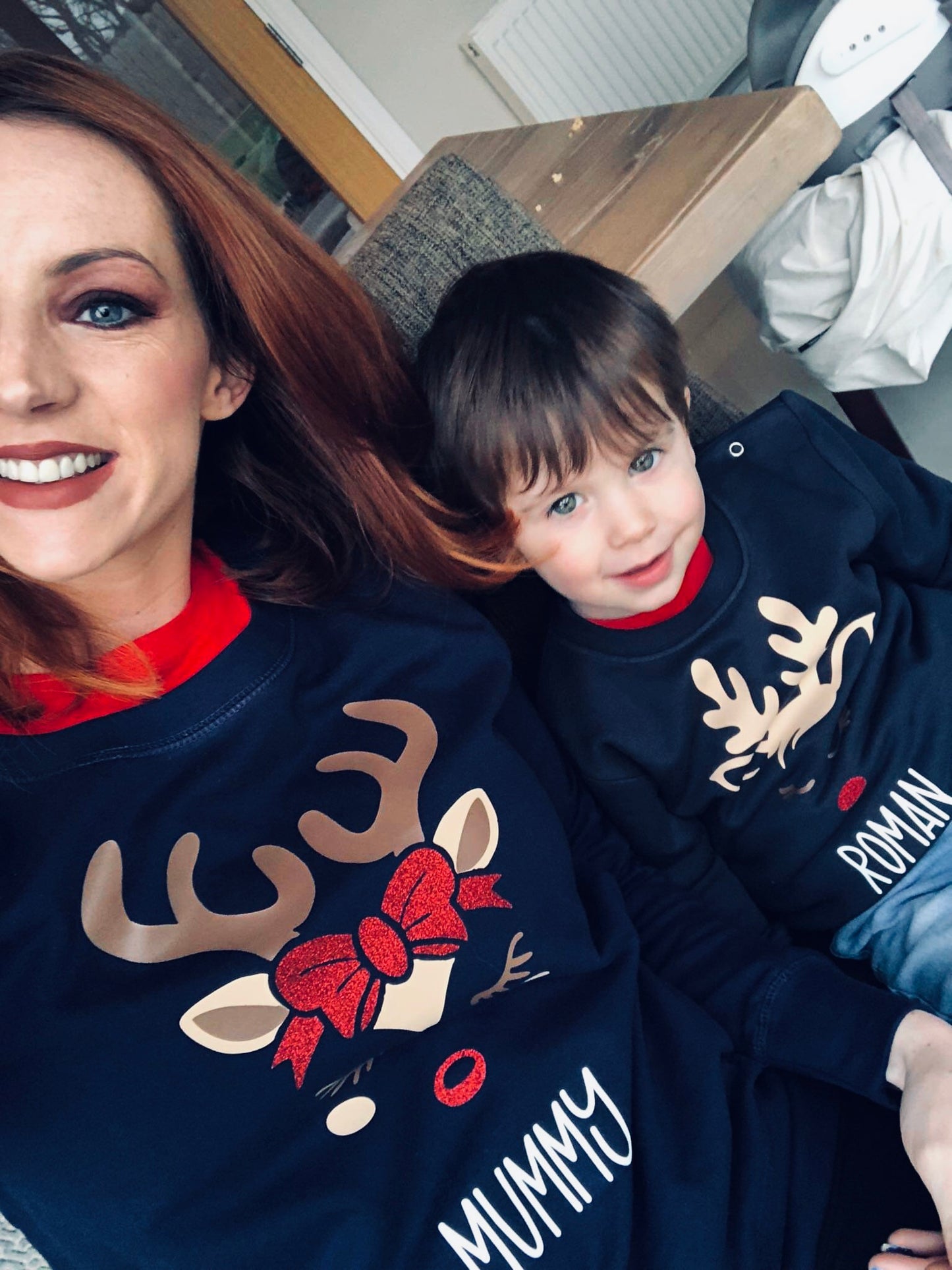 Children’s Navy Reindeer Face Sweatshirt