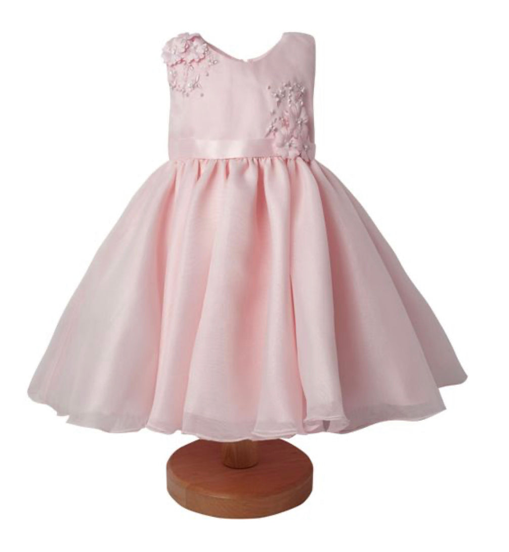 “Elise” Baby Dress - White / Ivory / Baby Pink