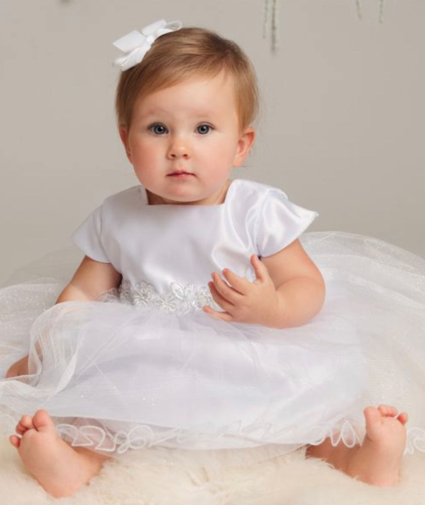 Christening Gown with Flower Band, Jacket & Hat