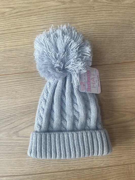 Grey Knitted Hat - 0-12M