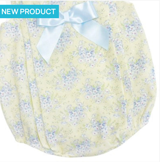 BABY GIRL YELLOW FLORAL COTTON ROMPER