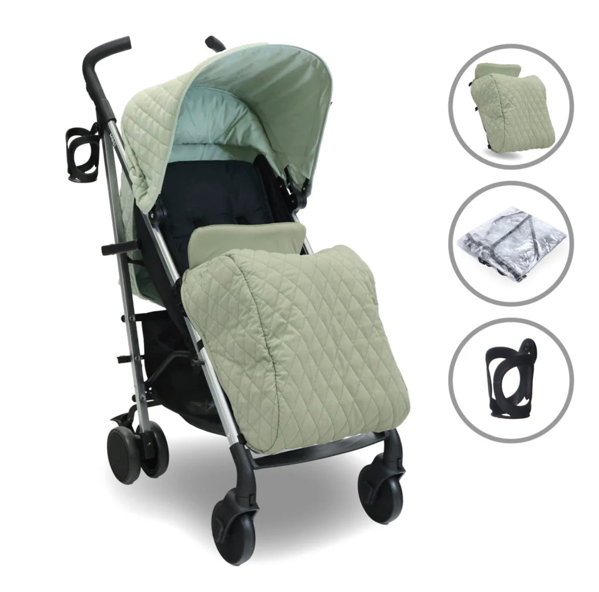 MB51 Billie Faiers Quilted Sage Green Lightweight Stroller