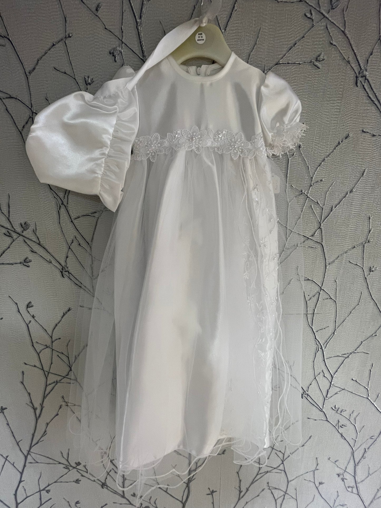 White Full length Christening Gown 0-6 Months