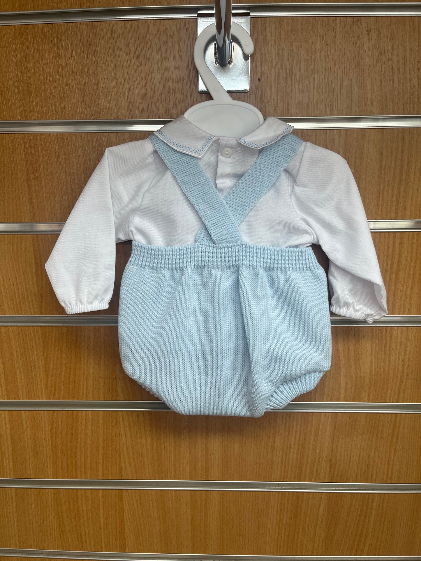 Baby Blue Knitted Romper & Shirt