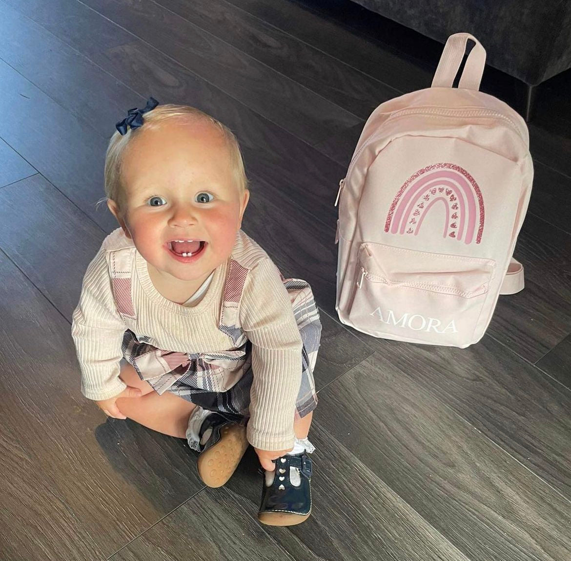 Baby Pink Rainbow Mini Backpack