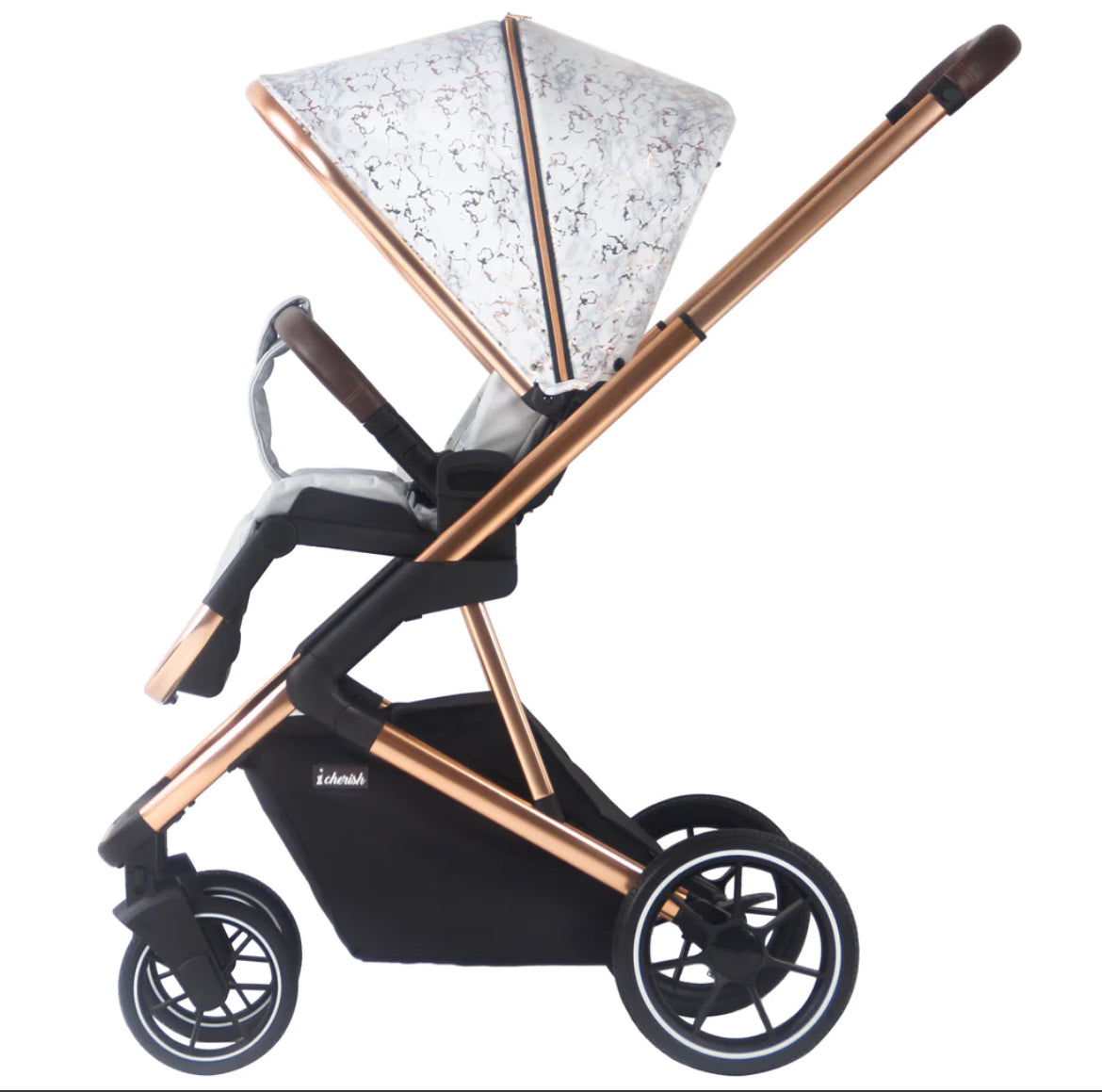 MB500i 3-in-1 Travel System with i-Size Car Seat - Dani Dyer Rose Gold Marble