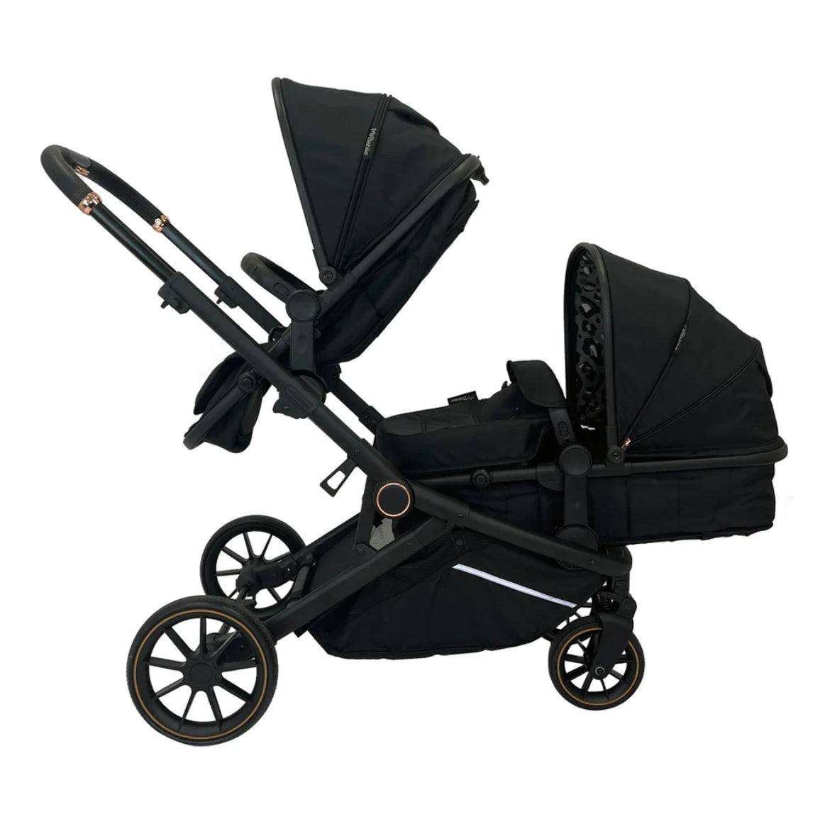 MB33 Dani Dyer Black Leopard Tandem Pushchair