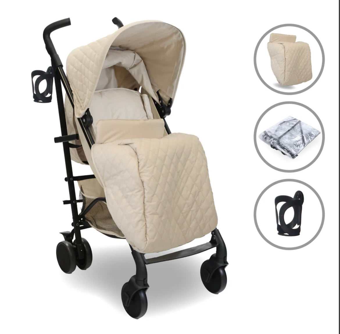 MB51 Billie Faiers Quilted Sand Lightweight Stroller