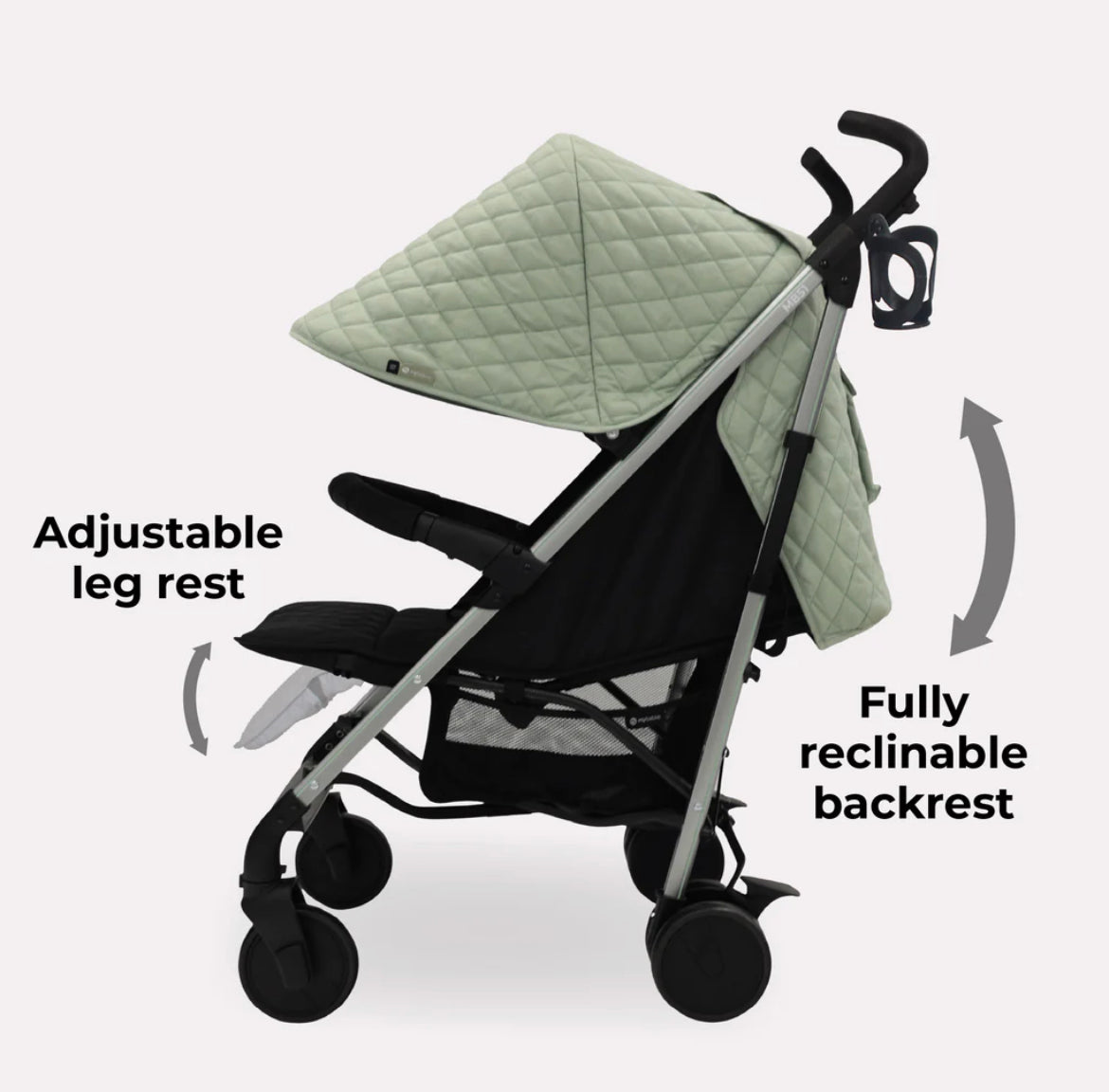 MB51 Billie Faiers Quilted Sage Green Lightweight Stroller