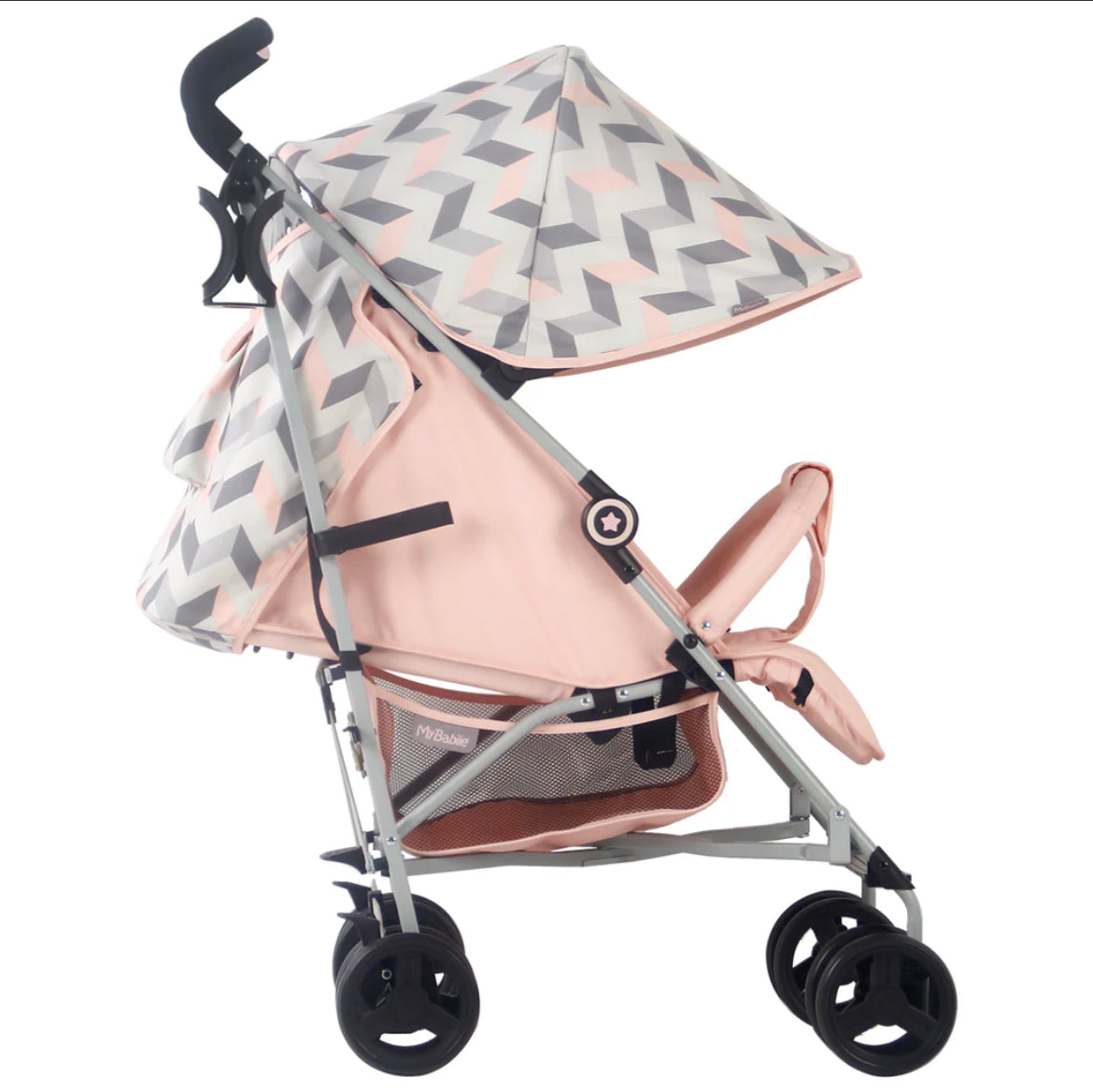 MB02 Samantha Faiers Pink & Grey Chevron Lightweight Stroller
