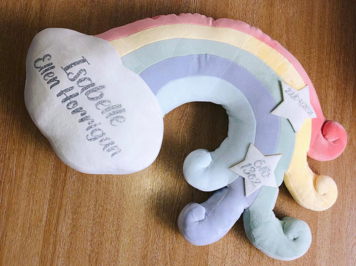 Personalised Baby Rainbow Pillow