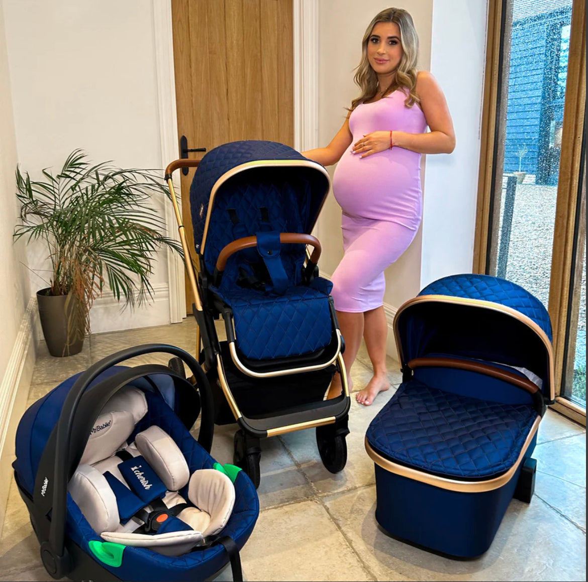 MB500i 3-in-1 Travel System with i-Size Car Seat - Dani Dyer Opal Blue