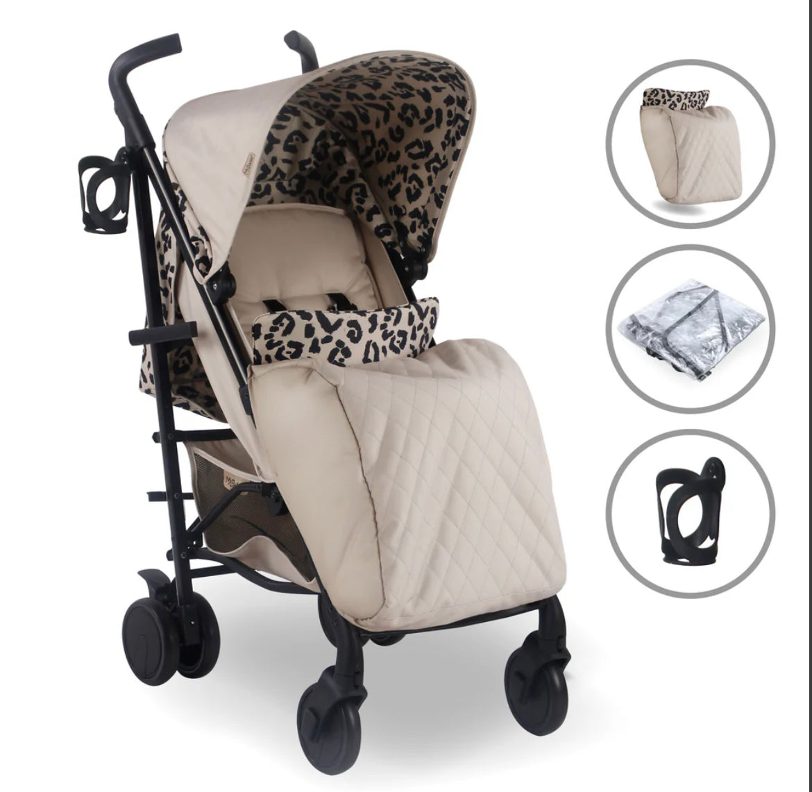 MB51 Dani Dyer Fawn Leopard Lightweight Stroller