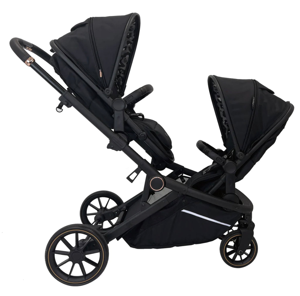 MB33 Dani Dyer Black Leopard Tandem Pushchair