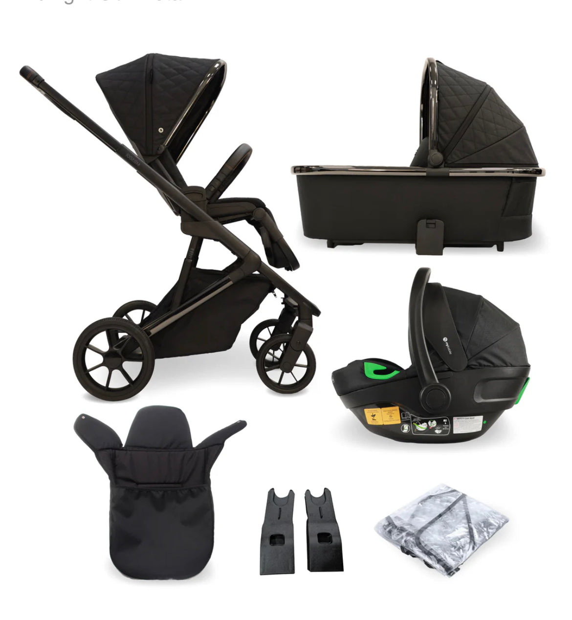 MB500i 3-in-1 Travel System with iSize Car Seat - Midnight Gunmetal