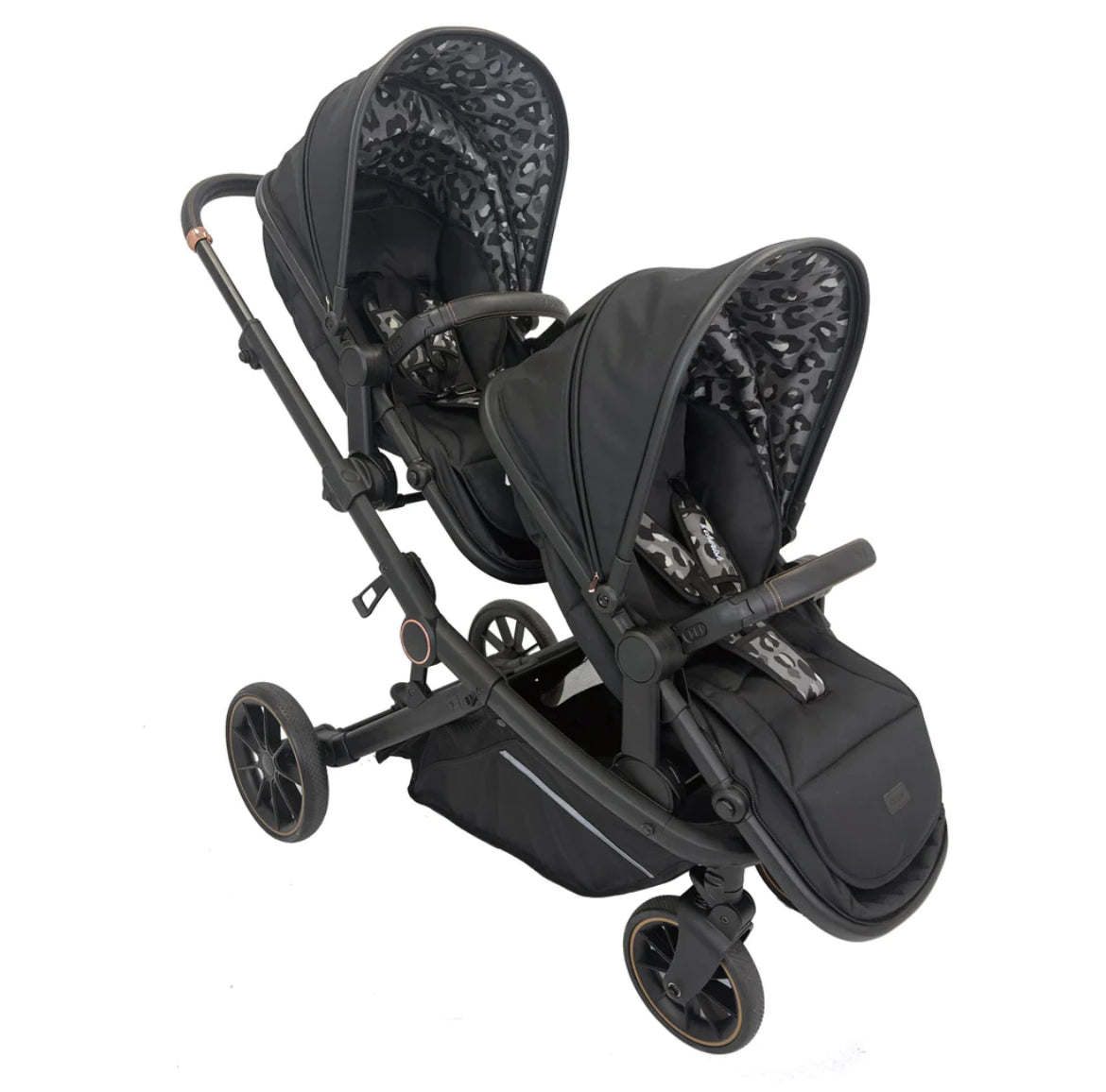 MB33 Dani Dyer Black Leopard Tandem Pushchair