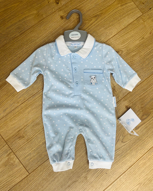 Baby Blue Star Romper - Newborn