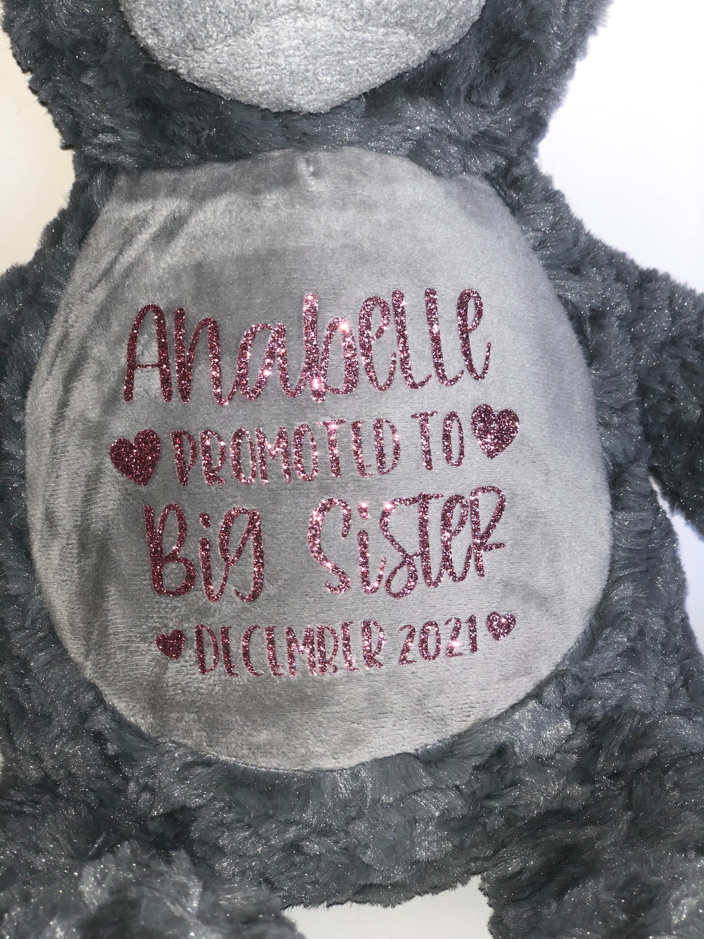 Large Personalised Grey Bear