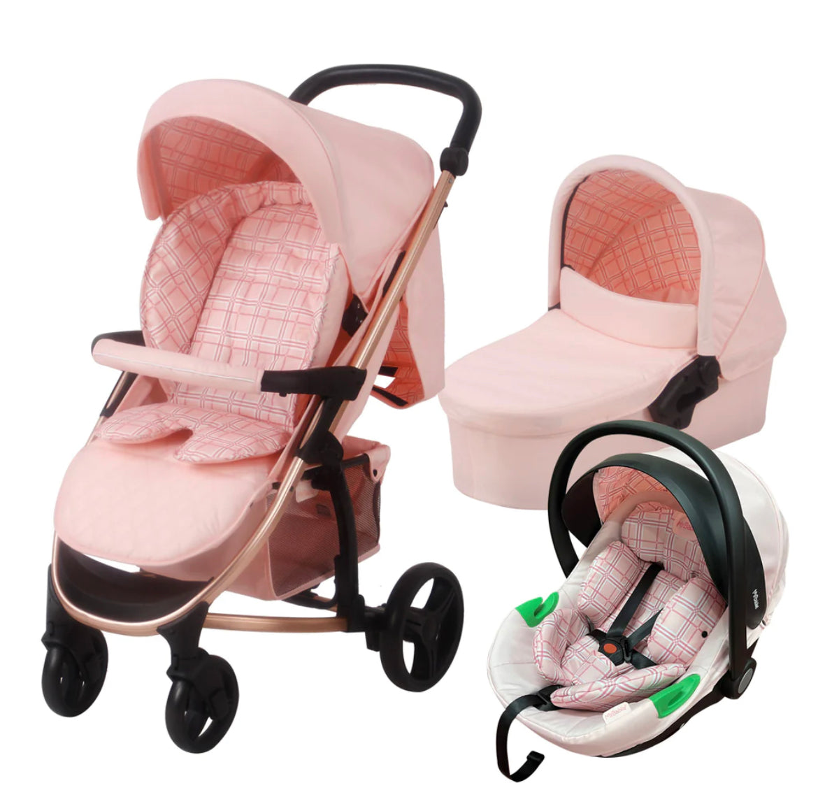 MB200i Dani Dyer Pink Plaid iSize Travel System