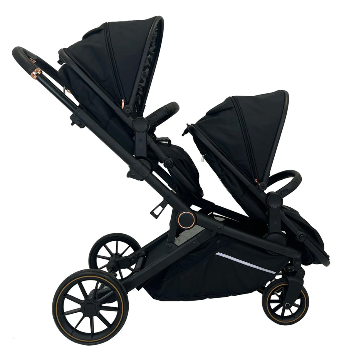 MB33 Dani Dyer Black Leopard Tandem Pushchair