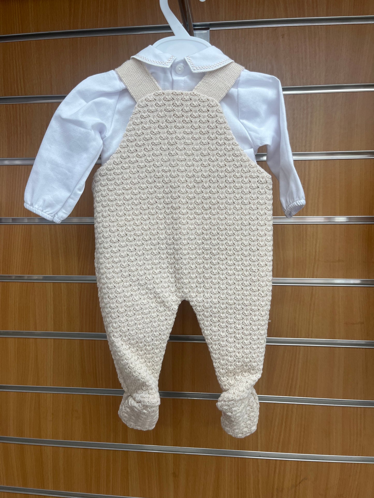 Knitted Dungaree with Shirt